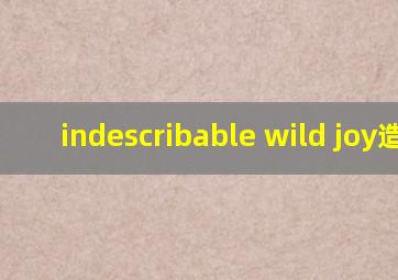 indescribable wild joy造句